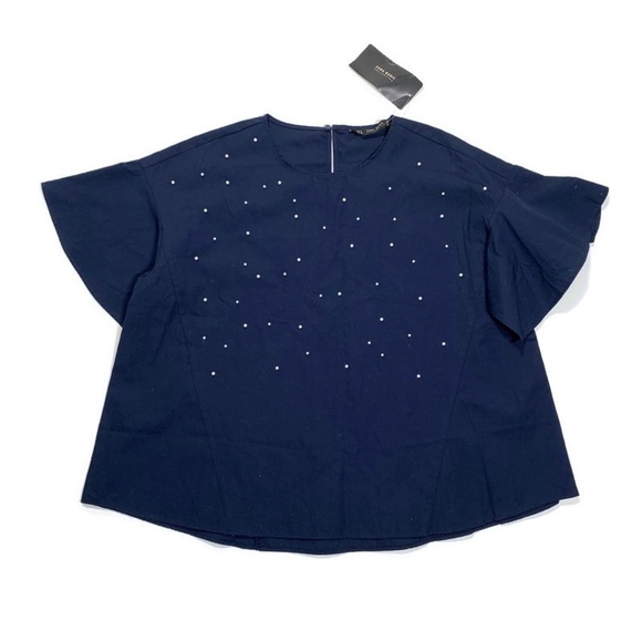 🛍Bundle sale🛍Zara NWT beaded oversized bell sleeve top small - Picture 2 of 9